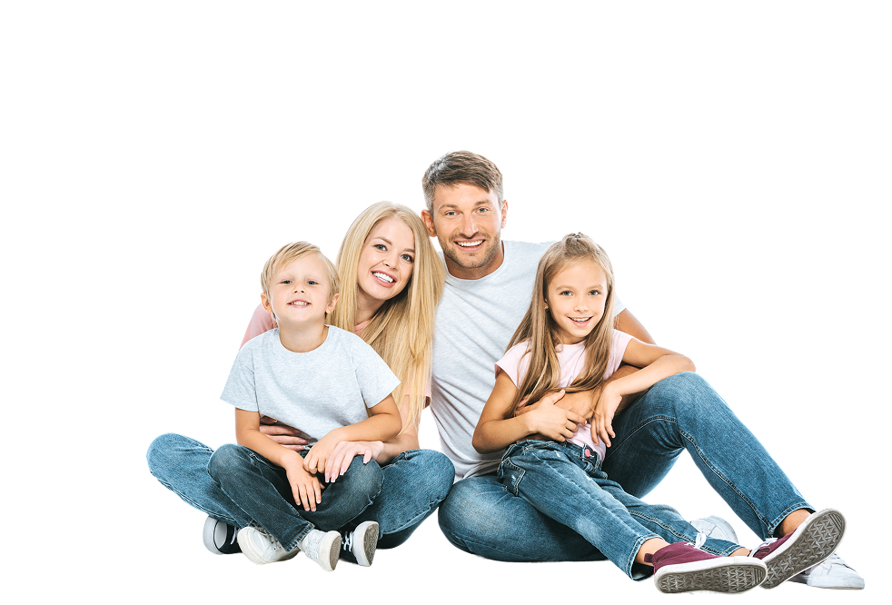 Szczęśliwa rodzina z dziećmi