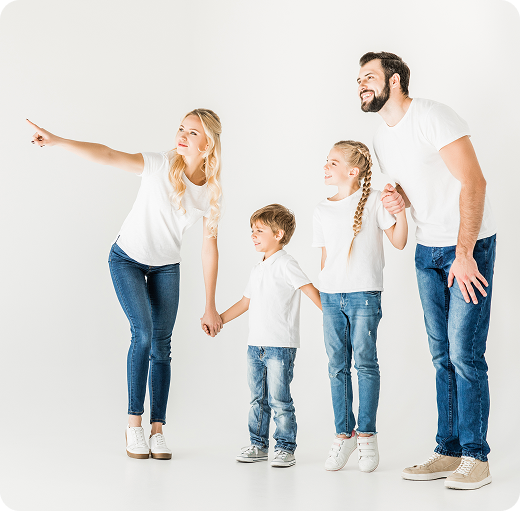 Rodzina używająca aplikacji Affikids